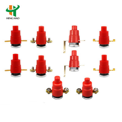 KSD301 द्विधातु थर्मोस्टेट ऑटो रीसेट थर्मल फ्यूज जिसमें 100000 चक्र प्लास्टिक या सिरेमिक आवास और एल्यूमीनियम कैप या कॉपर हेड है