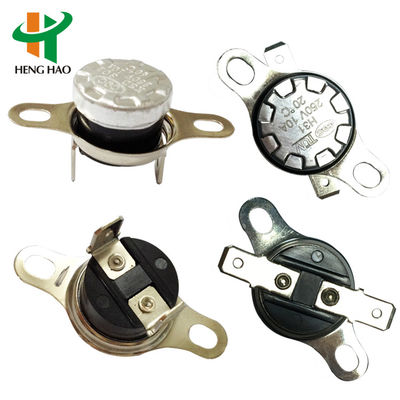 ऑटो रीसेट थर्मल फ्यूज KSD301 द्विधातु थर्मोस्टेट जिसमें 250V 16A 0-250℃ तापमान रेंज और 100000 चक्र हैं