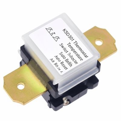 KSD301 प्लास्टिक या सिरेमिक आवास और एल्यूमीनियम टोपी या तांबे के सिर के साथ द्विधातु थर्मोस्टेट घरेलू विद्युत उपकरणों के लिए
